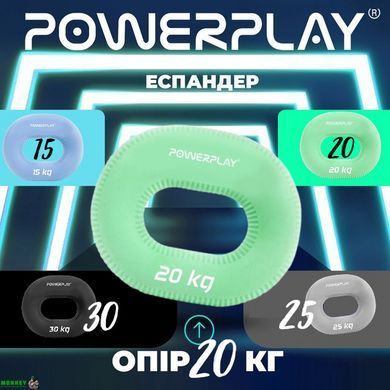 Эспандер кистевой силиконовый PowerPlay PP-4336 Hand Grip Medium 20 кг. Зеленый