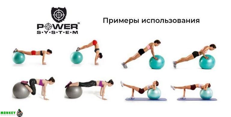 Мяч для фитнеса и гимнастики Power System PS-4013 Pro Gymball 75 cm Back