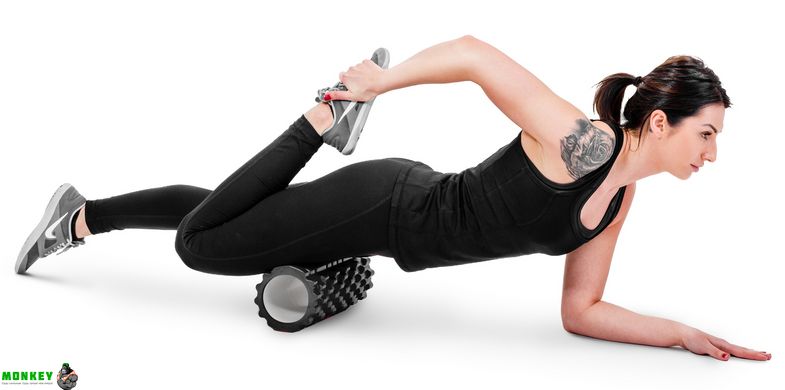Роллер массажер (валик, ролик) для кроссфита и йоги Hop-Sport HS-001YG черный