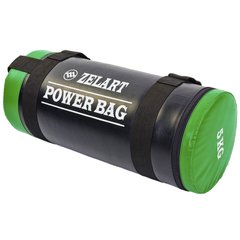 Мішок для кросфіта та фітнесу Zelart FI-5050A-5 Power Bag 5кг чорний-зелений