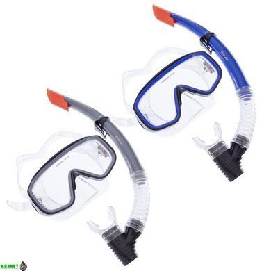 Набор для плавания маска c трубкой Zelart M138-SN50-4-PVC Черный-синий-прозрачный