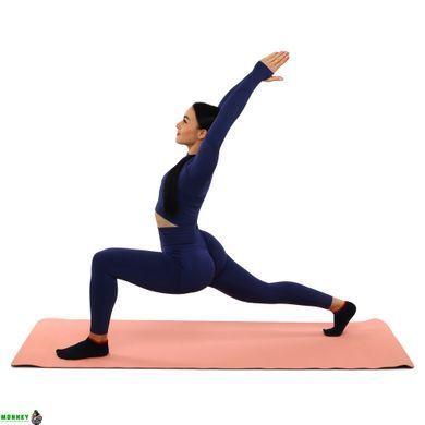Килимок для фітнесу та йоги TPE+TC 6мм двошаровий SP-Planeta FI-3046 Сірий-чорний (розмір 1,83мx0,61мx6мм,)