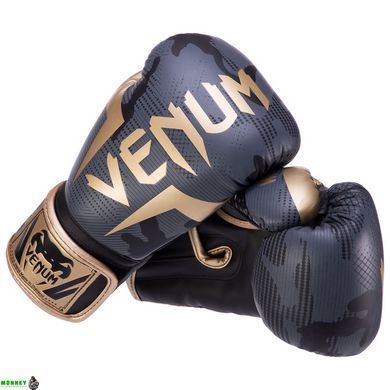Рукавички шкіряні боксерські на липучці VENUM ELITE BOXING VN1392-535 Камуфляж 14 унцій камуфляж