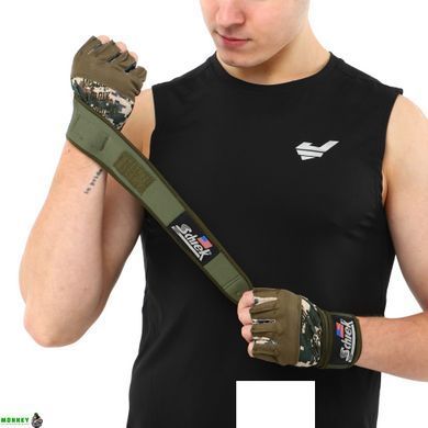 Перчатки для фитнеса и тяжелой атлетики SCHIEK SP-Sport BC-4928 Камуфляж Woodland XL