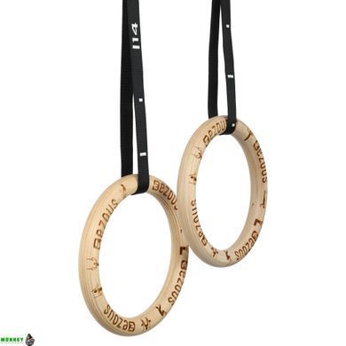 Кольца гимнастические для Кроссфита WOODEN GYM RINGS EZOUS E-03 d-28мм