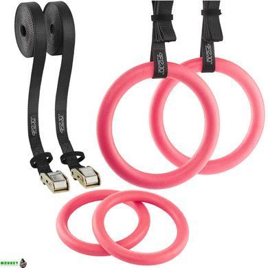 Гимнастические кольца 4FIZJO из ABS пластика, регулируемые Pink (P-5907739314888)