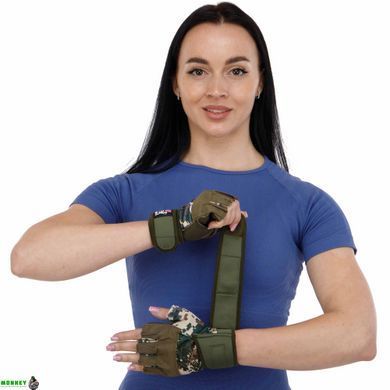 Перчатки для фитнеса и тяжелой атлетики SCHIEK SP-Sport BC-4928 Камуфляж Woodland XL