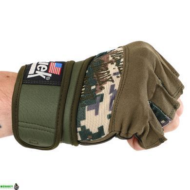 Перчатки для фитнеса и тяжелой атлетики SCHIEK SP-Sport BC-4928 Камуфляж Woodland XL