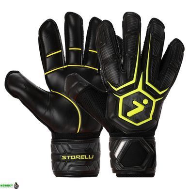 Перчатки вратарские с защитой пальцев STORELLI SP-Sport FB-905 Черный-зеленый 10