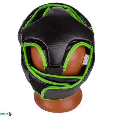 Боксерський шолом тренувальний PowerPlay 3100 PU Чорно-зелений S