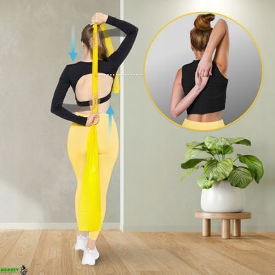 Стрічка-еспандер для спорту та реабілітації 4FIZJO Flat Band 200 х 15 cм 1-2 кг Yellow (P-5907222931639)