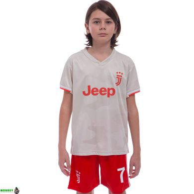 Форма футбольна дитяча SP-Sport JUVENTUS RONALDO 7 гостьова 2020 CO-1121 (р-р 22-30, зріст 116-165см, сірий-червоний)
