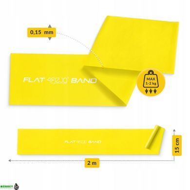 Стрічка-еспандер для спорту та реабілітації 4FIZJO Flat Band 200 х 15 cм 1-2 кг Yellow (P-5907222931639)