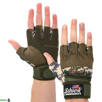 Перчатки для фитнеса и тяжелой атлетики SCHIEK SP-Sport BC-4928 Камуфляж Woodland XL