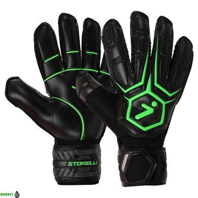 Перчатки вратарские с защитой пальцев STORELLI SP-Sport FB-905 Черный-зеленый 10