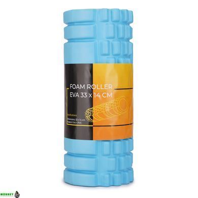 Массажный ролик Cornix EVA 33 x 14 см (валик, роллер) XR-0030 Sky Blue