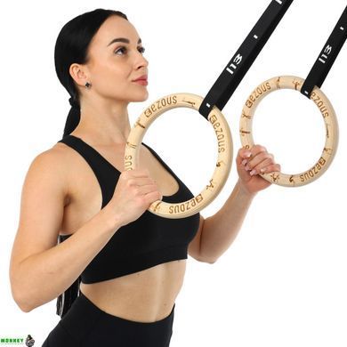 Кольца гимнастические для Кроссфита WOODEN GYM RINGS EZOUS E-03 d-28мм