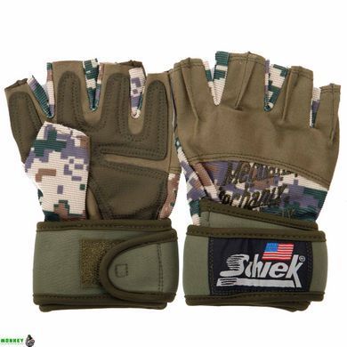 Перчатки для фитнеса и тяжелой атлетики SCHIEK SP-Sport BC-4928 Камуфляж Woodland XL