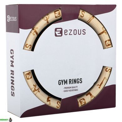 Кольца гимнастические для Кроссфита WOODEN GYM RINGS EZOUS E-03 d-28мм