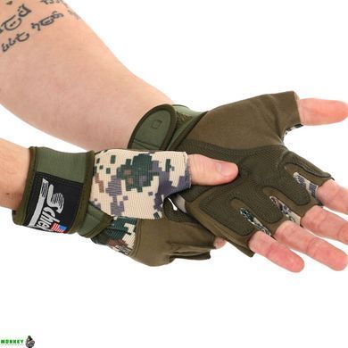 Перчатки для фитнеса и тяжелой атлетики SCHIEK SP-Sport BC-4928 Камуфляж Woodland XL