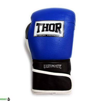 Перчатки боксерские THOR ULTIMATE 10oz /Кожа /сине-черно-белые