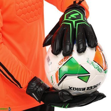 Перчатки вратарские с защитой пальцев STORELLI SP-Sport FB-905 Черный-зеленый 10