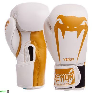 Рукавички боксерські шкіряні VNM GIANT VL-8315 Червоний-золотий 10 унцій