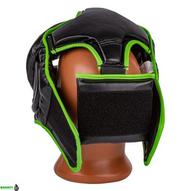 Боксерський шолом тренувальний PowerPlay 3100 PU Чорно-зелений S