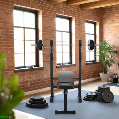 Скамейка со стойками для тренировок со штангой Gymtek XL700 складная