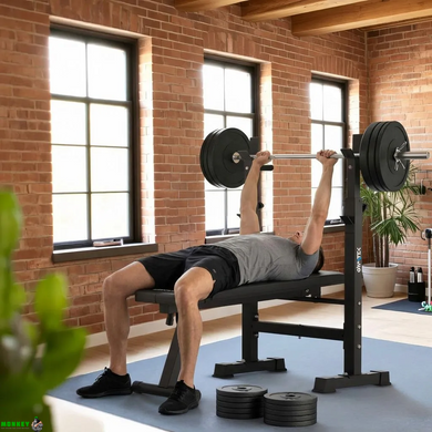 Скамейка со стойками для тренировок со штангой Gymtek XL700 складная