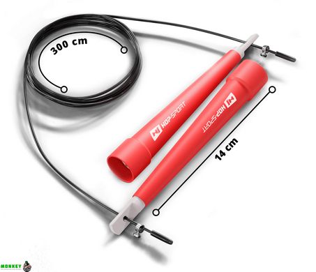 Скакалка Hop-Sport Crossfit з пластиковими ручками HS-P010JR червона