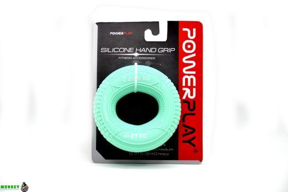 Эспандер кистевой силиконовый PowerPlay PP-4330 Hand Grip Loops Medium 22.5-27 кг. Мятный