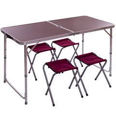 Набір для пікніка (стіл + 4 стільці) SP-Sport 8278 (р-р столу 60х120см, метал, ламін.ДСП)