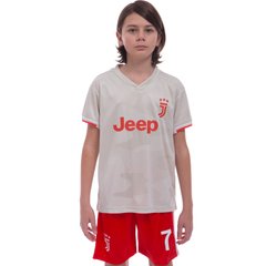 Форма футбольная детская с символикой футбольного клуба JUVENTUS RONALDO 7 гостевая 2020 SP-Sport CO-1121 рост 116-165 см серый-красный