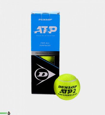 М'ячі для тенісу Dunlop ATP PRESSURELESS 3B