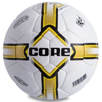 Мяч футбольный CORE BRILIANT SUPER CR-009 №5 PU белый-желтый