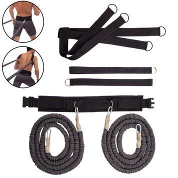 Тренувальна система парна з кріпленням на пояс SP-Planeta PHYSICAL ABILITY COORDINATION TRAINER FI-3012 чорний
