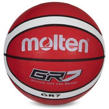 М'яч баскетбольний гумовий №7 MOLTEN BGR7-RW-SH GR7 (гума, бутіл, червоний)