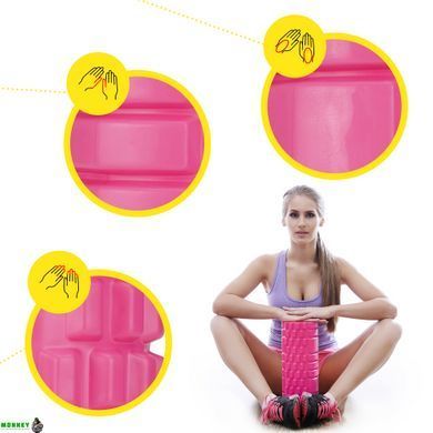 Масажний ролик Cornix EVA 33 x 14 см (валик, роллер) XR-0031 Pink