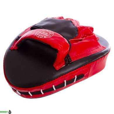 Лапа Вигнута для боксу та єдиноборств BOXER 2010-01 Чорний-червоний 19х23х4см 2шт