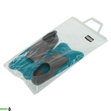Ласты для тренировок в бассейне короткие с закрытой пяткой MadWave M074606216W размер 34-35 бирюзовый