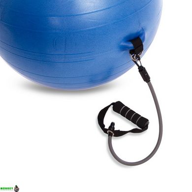М'яч для фітнесу фітбол з еспандером PRO-SUPRA FI-075T-65 65см кольори в асортименті
