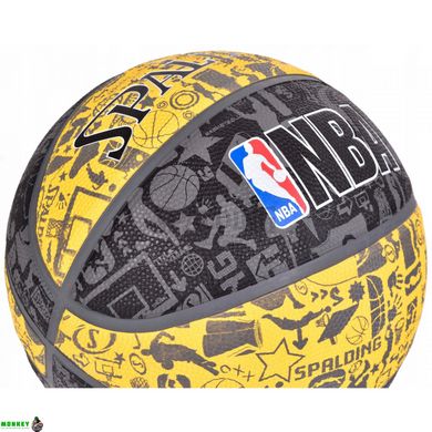 Мяч баскетбольный Spalding NBA Graffiti Outdoor Grey/Yellow Size 7