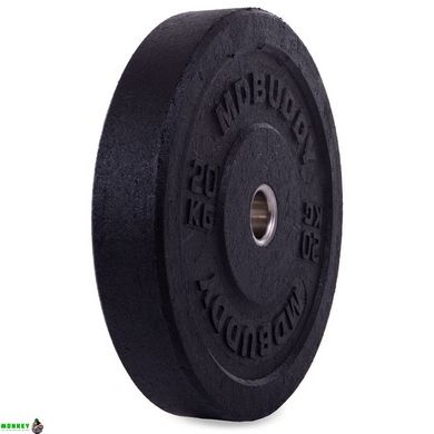 Блины (диски) бамперные для кроссфита Zelart Bumper Plates TA-2676-20 51мм 20кг черный