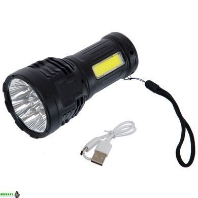 Ліхтарик ручний світлодіодний X-BALOG BL-S11 (пластик, 8 LED, COB, USB-вхід, р-р 14,2х7см, чорний)