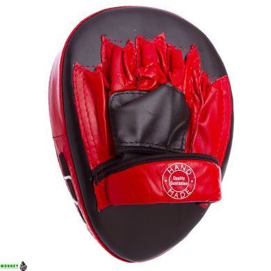 Лапа Вигнута для боксу та єдиноборств BOXER 2010-01 Чорний-червоний 19х23х4см 2шт