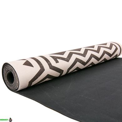 Коврик для йоги Замшевый Record FI-5662-43 размер 183x61x0,3см серый-черный