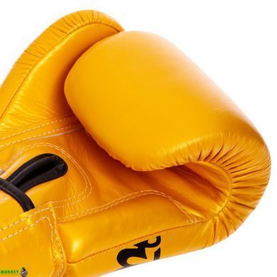 Перчатки боксерские кожаные FAIRTEX BGV1-FALCON 16 унций золотой-черный