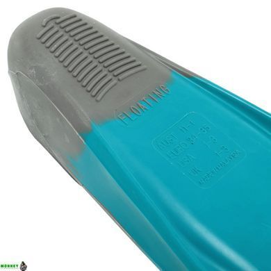 Ласты для тренировок в бассейне короткие с закрытой пяткой MadWave M074606216W размер 34-35 бирюзовый