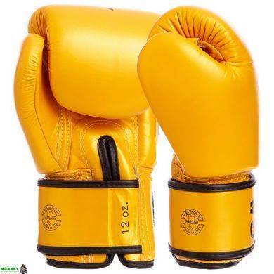 Перчатки боксерские кожаные FAIRTEX BGV1-FALCON 16 унций золотой-черный
